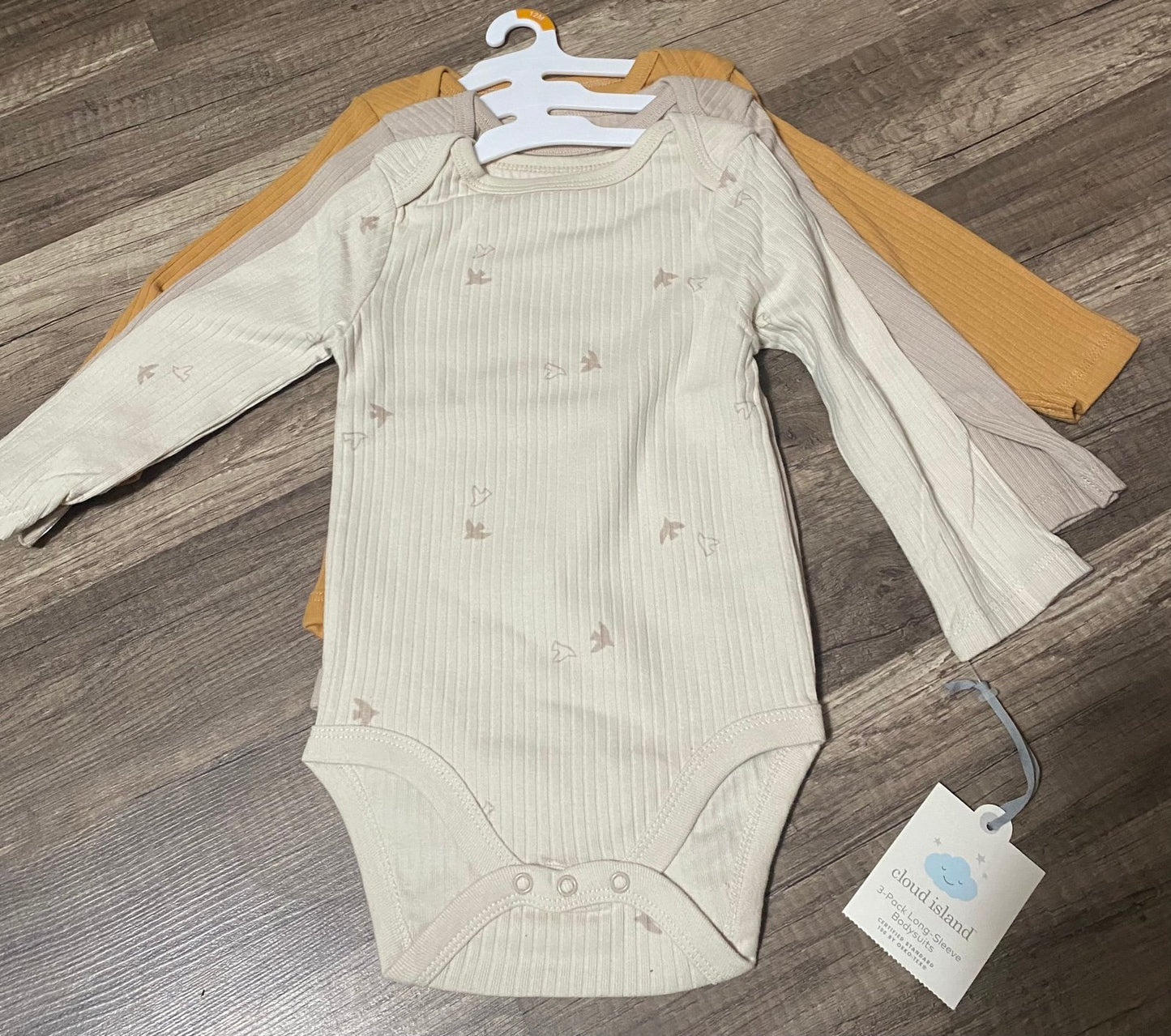 Girls 12 month long sleeve onesies 3pk NEW