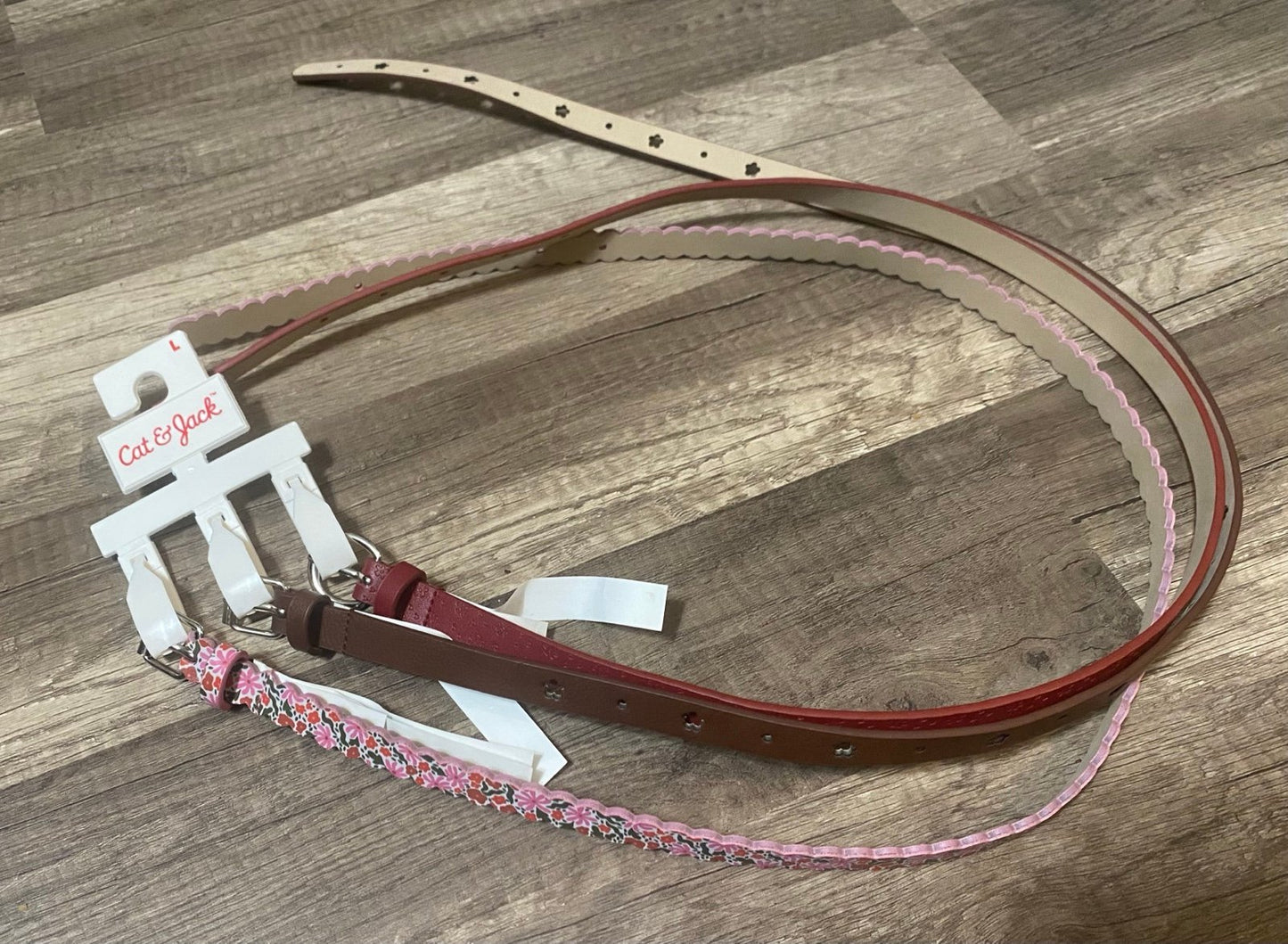 Girls 3pk belts NWT size Large