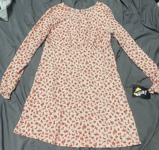 Girls large 10/12 pink flower dress NWT