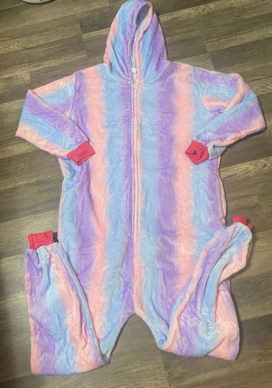 Girls super soft zip up pajamas size 12-13 years NWOT