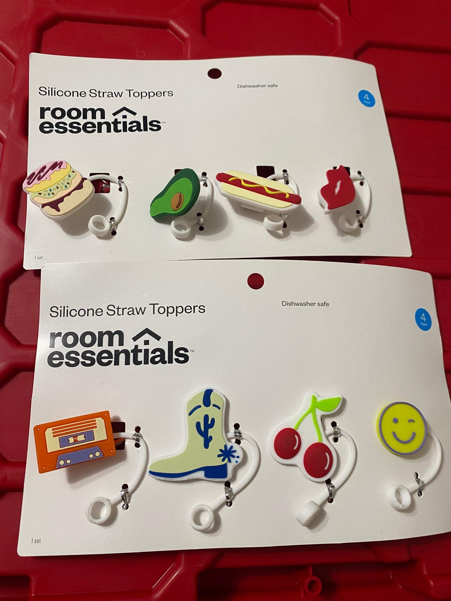 Straw toppers 2 sets