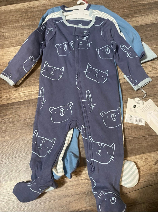 3-6 month footie onesies 3pk NEW